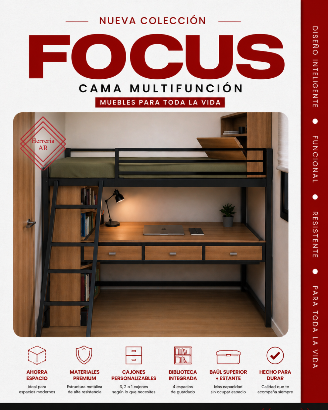 Cama multifunción modelo Focus